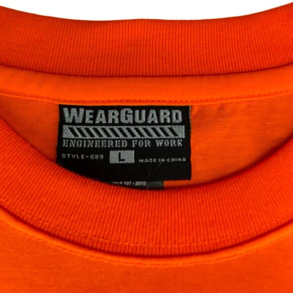 Long Sleeve High-Visibility Safety Shirt Orange Scotchlite Size Large Weargaurd - Picture 4 of 6